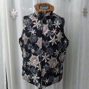 Ladies Eddie Bauer down snowflake vest large XL